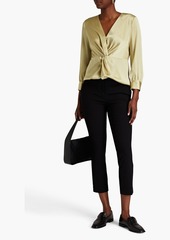 Theory - Twist-front satin blouse - Green - US 00