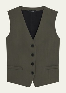 Theory Admiral Stripe Button-Front Waistcoat