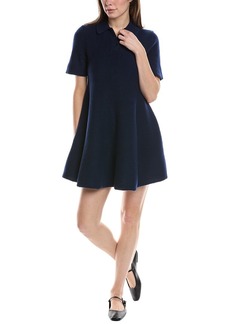 Theory Babydoll Felted Polo Wool & Cashmere-Blend Mini Dress