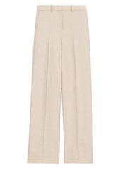 Theory Basket Weave High Waist Linen Wide Leg Pants