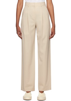 Theory Beige Pleated Trousers