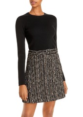 Theory Belted Tweed Dress
