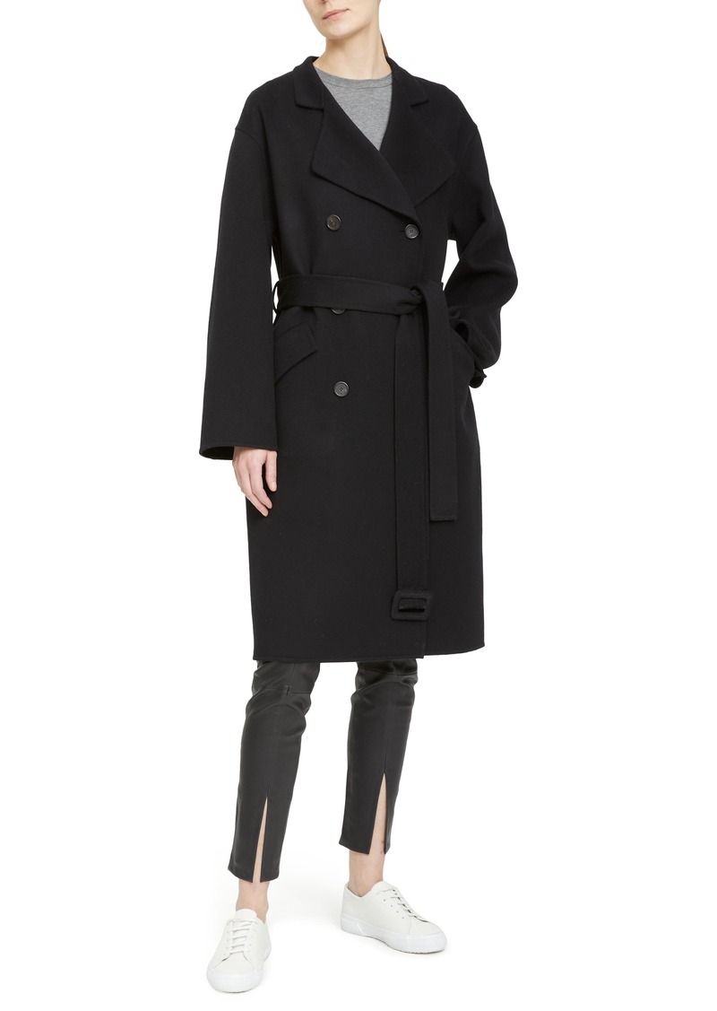 Theory Belted Wool & Cashmere Blend Coat in Black at Nordstrom