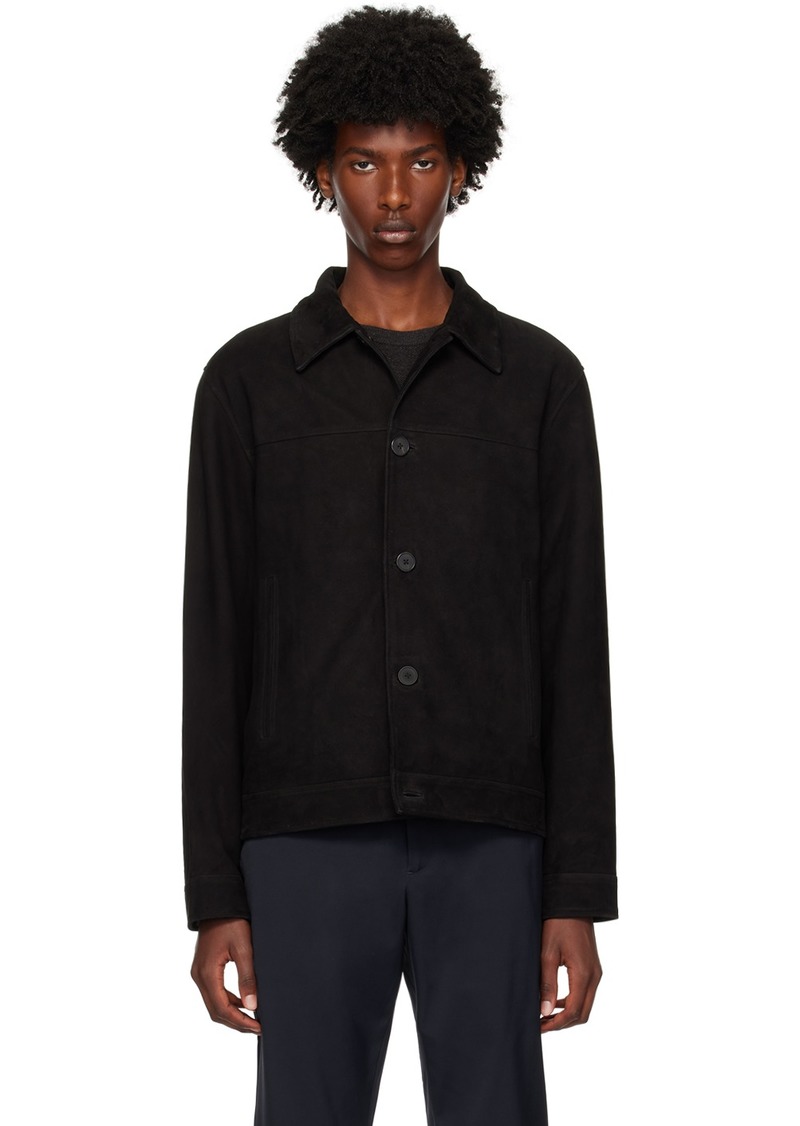 Theory Black Amos Leather Jacket