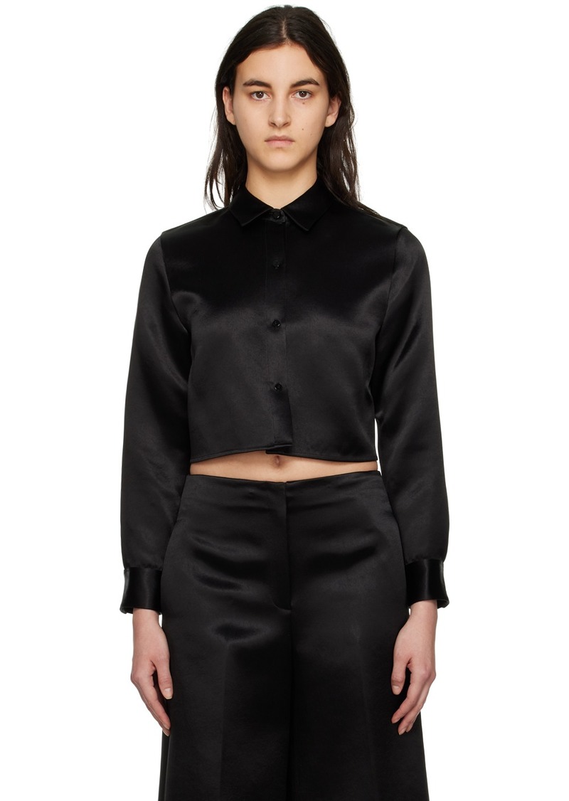 Theory Black Cropped Shirt