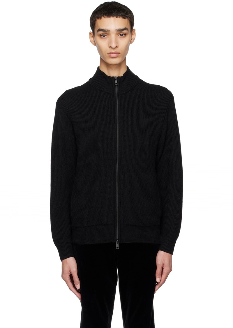 Theory Black Zip-Up Sweater