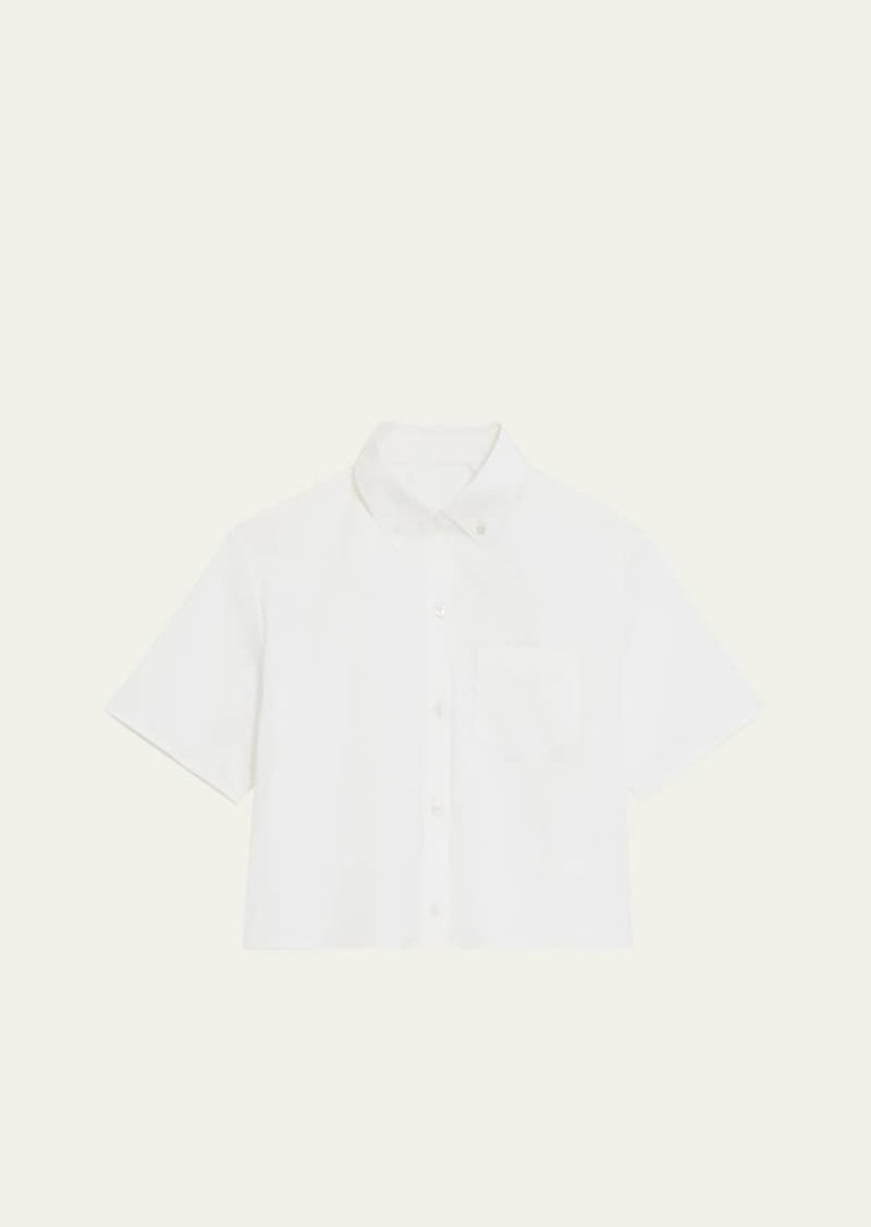 Theory Boxy Button-Front Oxford Shirt