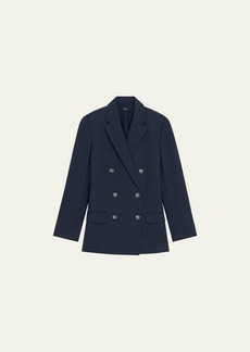 Theory Boxy Double-Breasted Wool-Blend Jacket