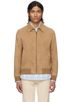 Theory Brown Wyatt Leather Jacket