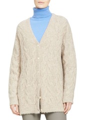 Theory Button Front Cable Knit Cardigan