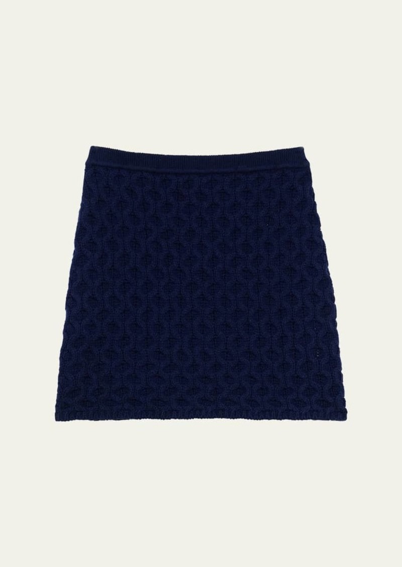 Theory Cable-Knit Felted Wool-Cashmere Mini Skirt