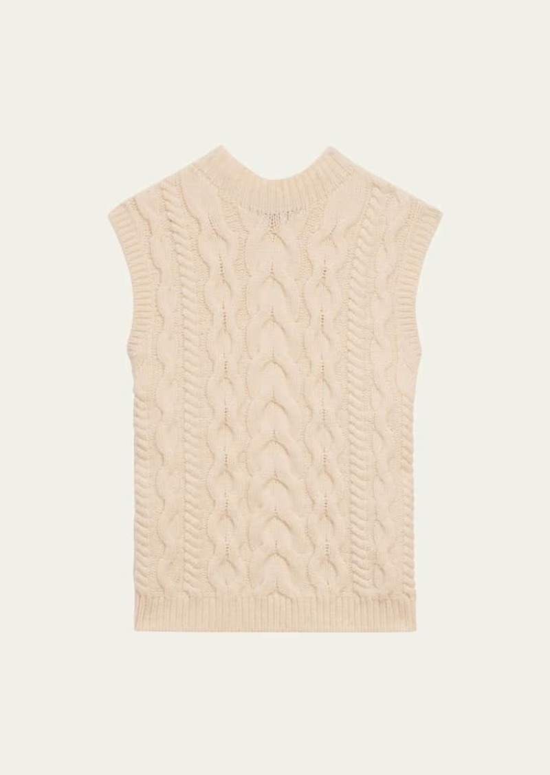 Theory Cable-Knit Wool-Cashmere Vest