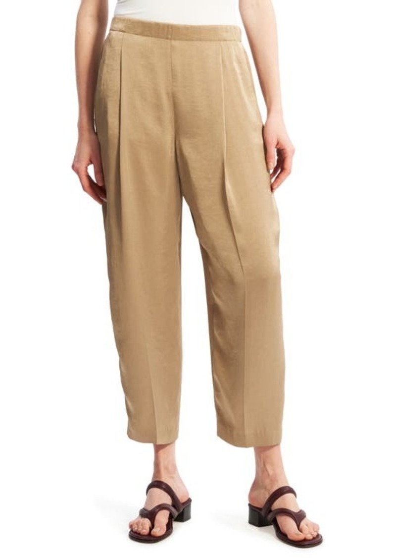 Theory Carrot Crushed Satin Crop Trousers