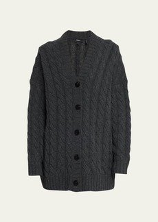 Theory Cashmere and Wool Cable-Knit Cardigan