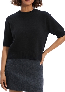 Theory Cashmere Cropped Short Sleeve Sweater