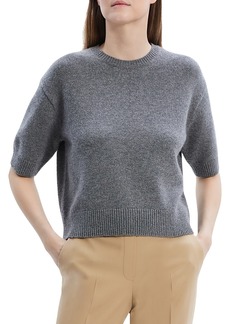 Theory Cashmere Cropped Short Sleeve Sweater