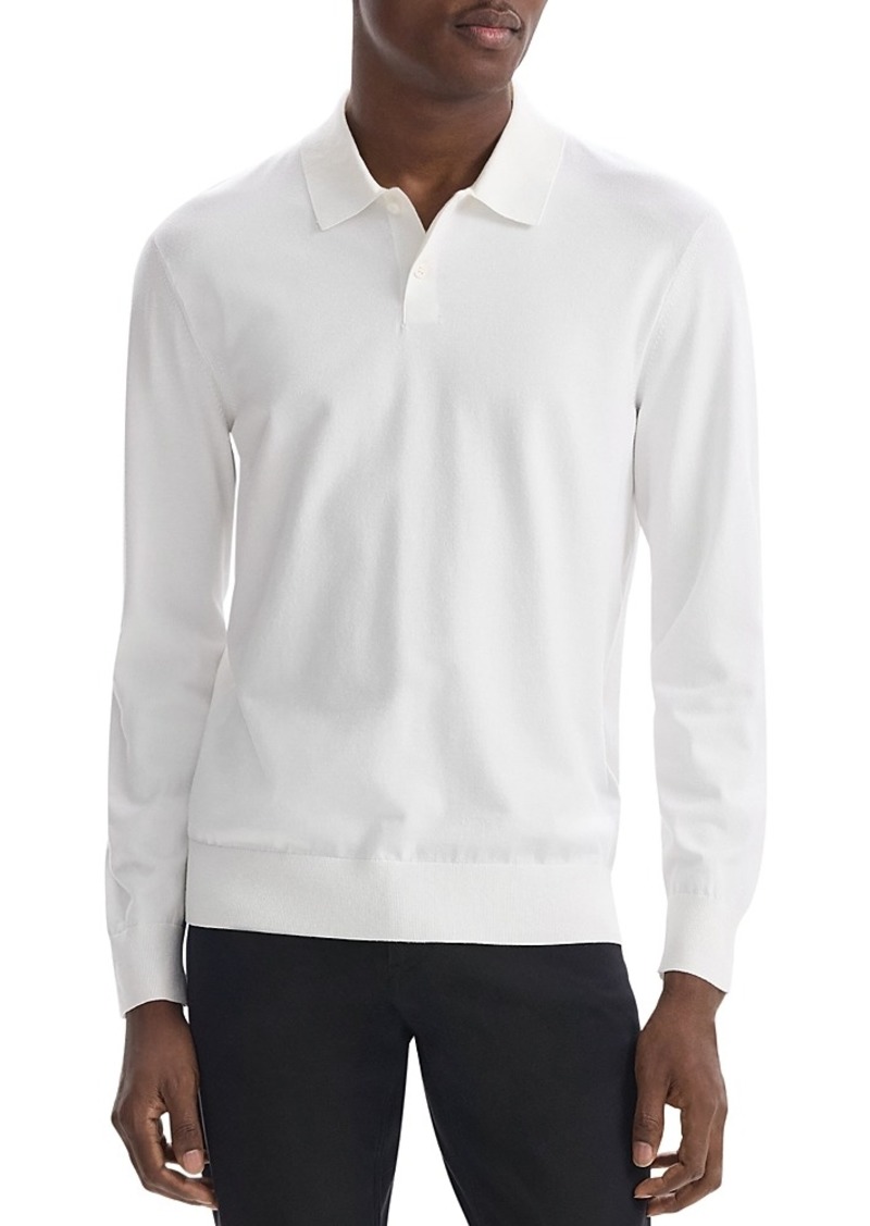 Theory Clinton Supima Cotton Regular Fit Long Sleeve Polo Shirt