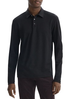 Theory Clinton Supima Cotton Regular Fit Long Sleeve Polo Shirt