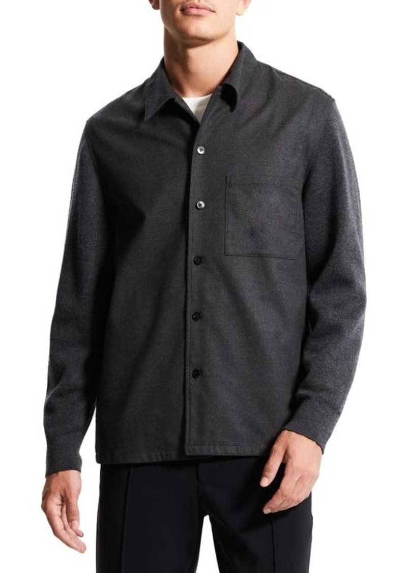Theory Clyfford Regular Fit Tech Flannel Button-Up Shirt