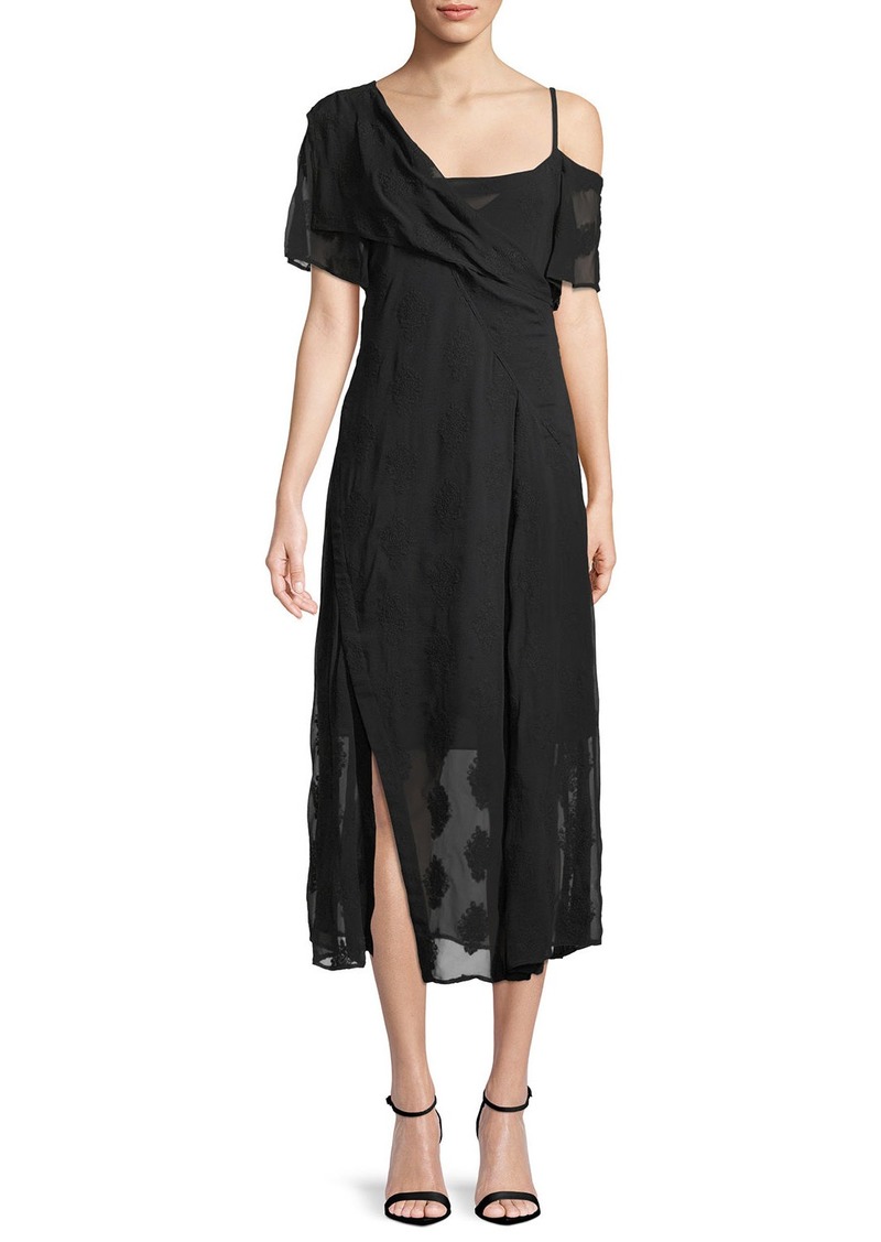 Theory Coastal Silk-Blend Asymmetric Dress