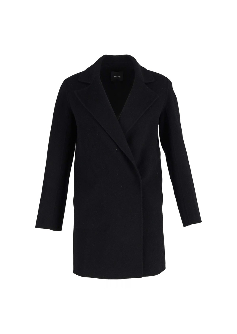 Theory Coat in Black Wool