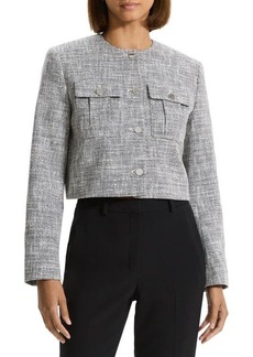 Theory Cotton Blend Tweed Crop Jacket