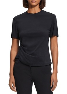 Theory Cotton Side Ruched Tee