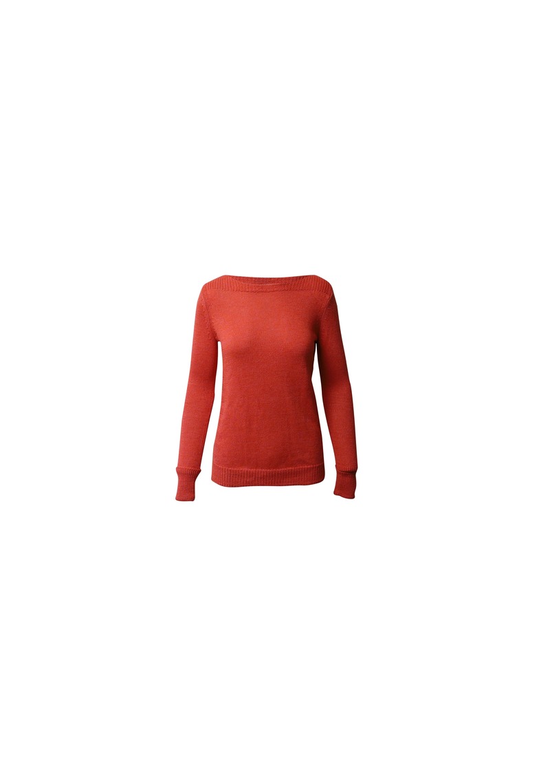 Theory Crew Neck Sweater in Coral Wool