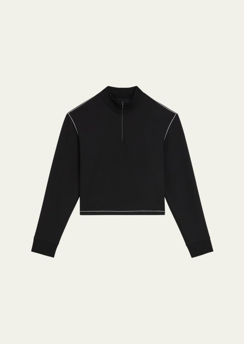 Theory Cropped Half-Zip Pullover Top