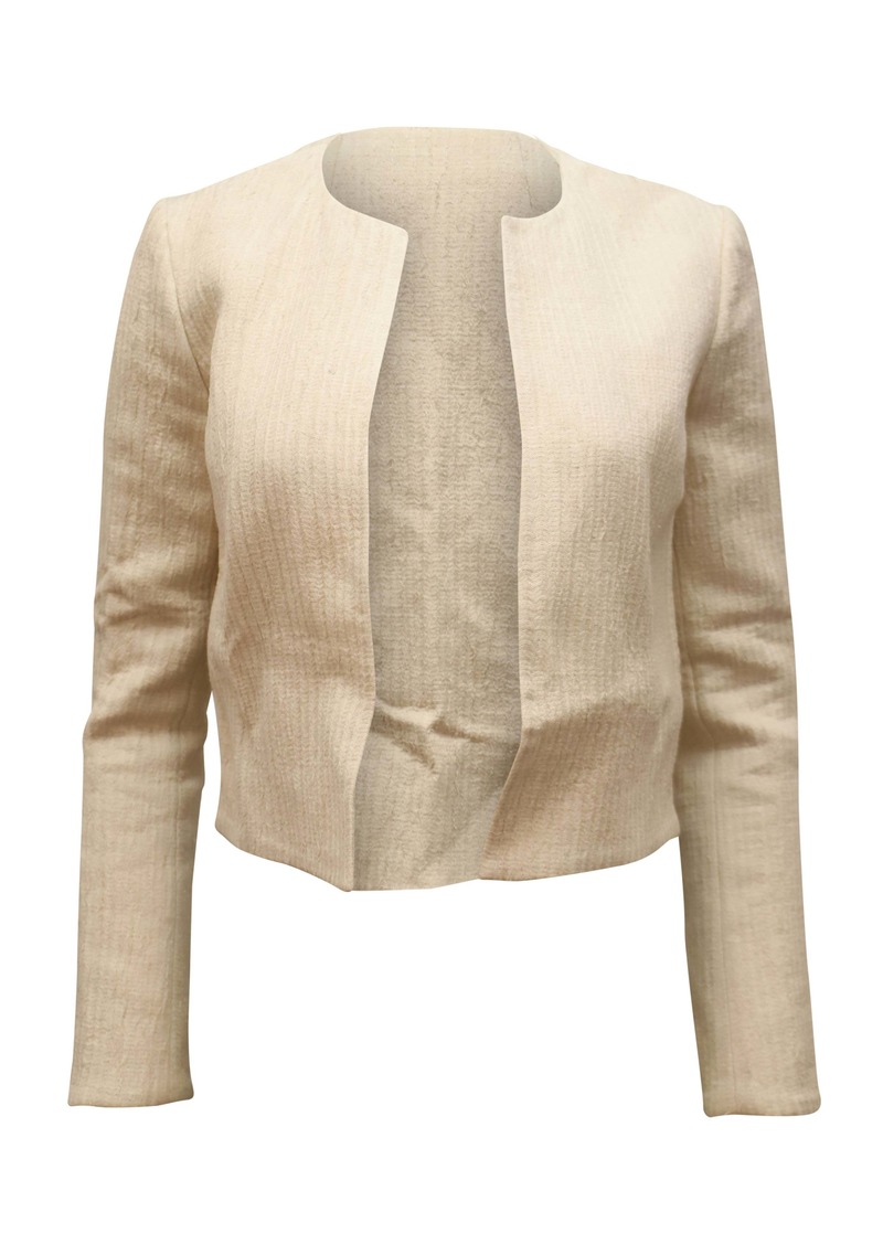 Theory Cropped Jacket in Cream Nylon