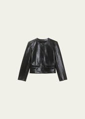 Theory Cropped Jacket in Faux Patent Leather