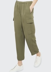 Theory Cropped Silk Cargo Pants
