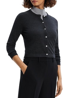 Theory Cropped Wool Cardigan