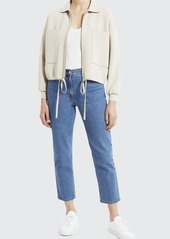 Theory Cropped Zip-Front Wool Jacket