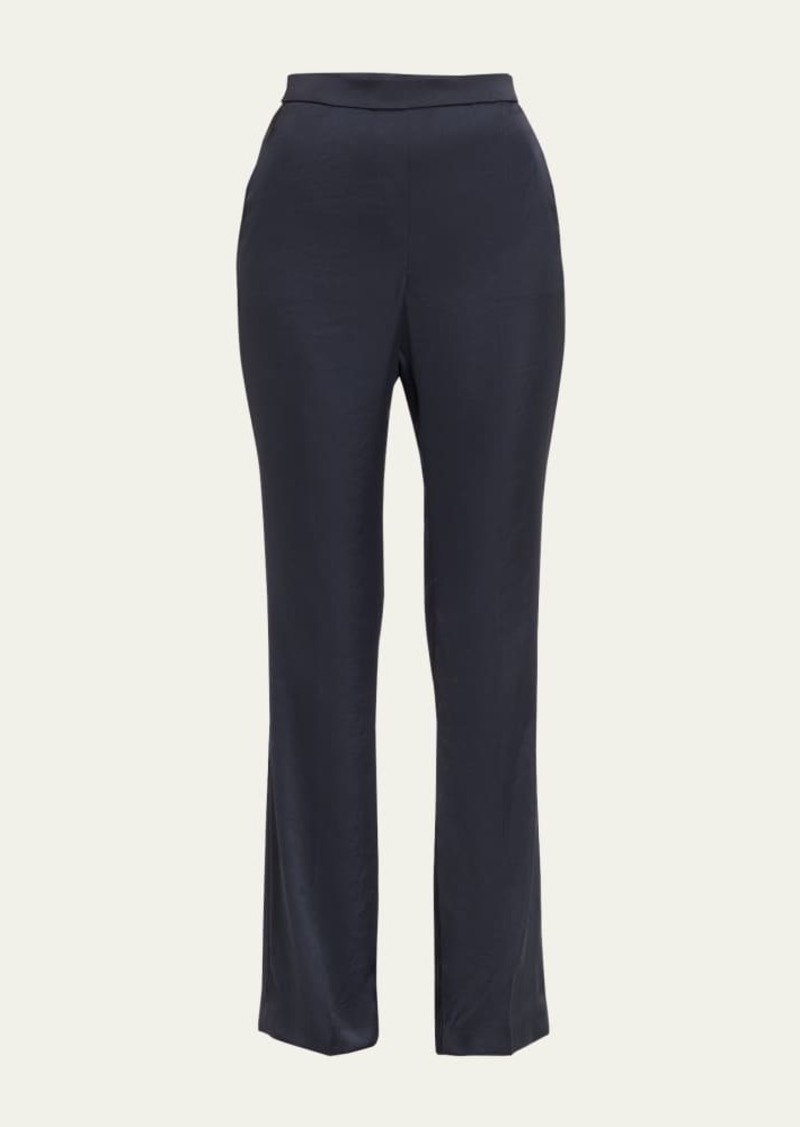 Theory Crushed Satin Slim Pull-On Pants