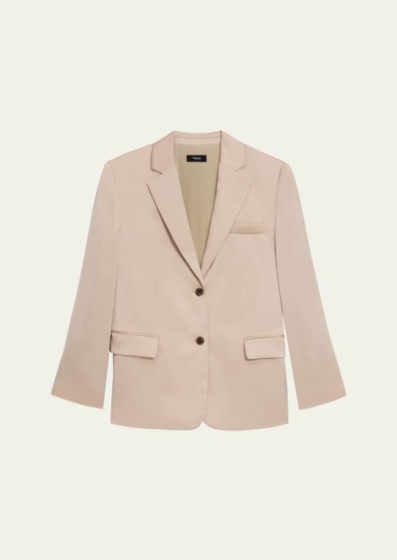 Theory Crushed Satin Two-Button Blazer