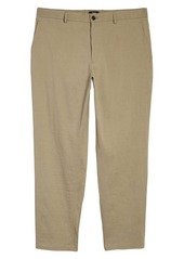 Theory Curtis Flat Front Stretch Linen Blend Pants in Tapir at Nordstrom