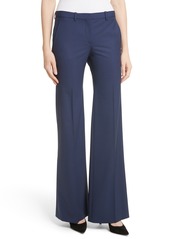 Theory Demetria 2 Flare Leg Good Wool Suit Pants in Sea Blue at Nordstrom