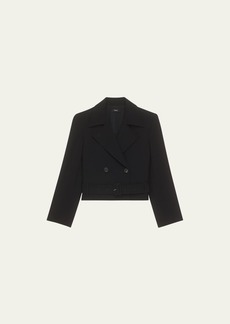 Theory Double-Breasted Admiral Crepe Crop Trench Coat