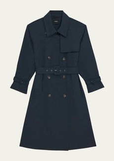 Theory Double-Breasted Wool-Blend Trench Coat