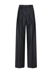 THEORY  DOUBLE PLEAT PANT IN PINSTRIPE WOOL FLANNEL PANTS
