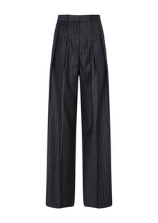 THEORY  DOUBLE PLEAT PANT IN PINSTRIPE WOOL FLANNEL PANTS