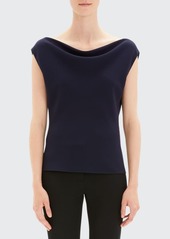 Theory Draped Boat-Neck Classic Crepe Top