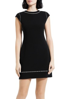Theory Embroidered Cap Sleeve Shift Dress