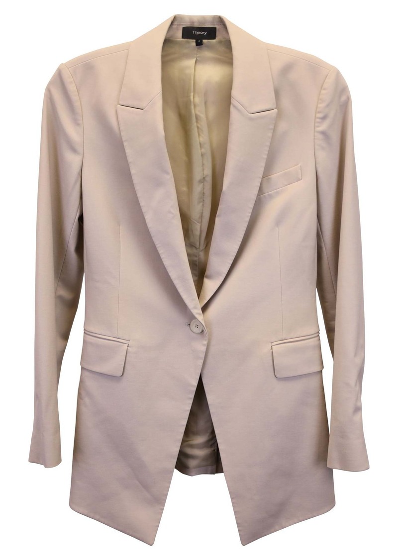 Theory Etiennette Blazer in Beige Wool