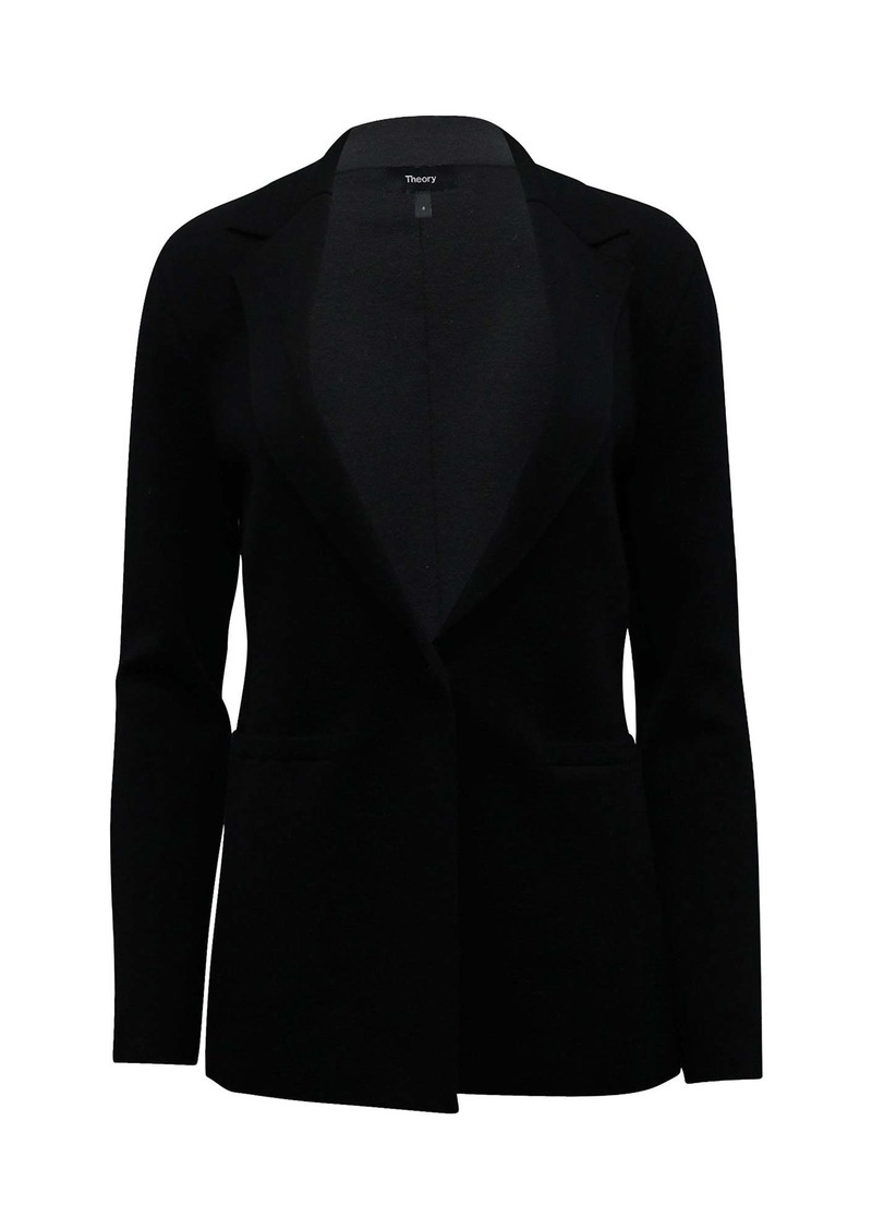 Theory Etiennette Blazer in Black Wool