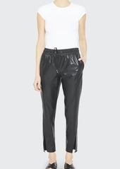 Theory Faux-Leather Slit Pull-On Pants