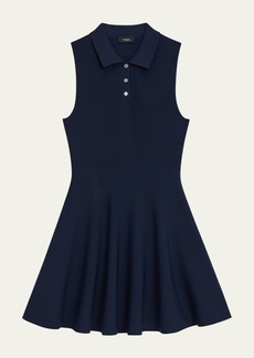 Theory Flared Sleeveless Mini Polo Dress