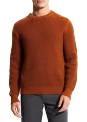 Theory Gary Crewneck Waffle Wool Sweater in Caramel Cafe at Nordstrom