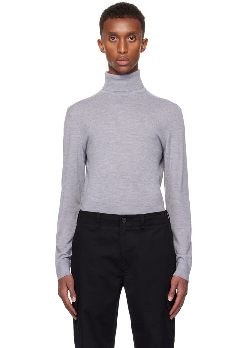 Theory Gray Merino Wool Turtleneck